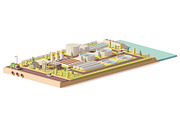 Vector low poly wastewater treatment plant
