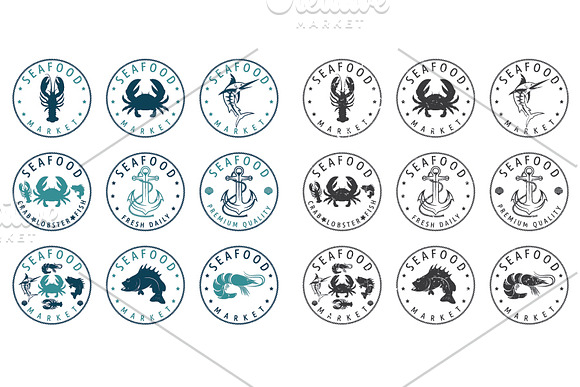 labels for sea food in Logo Templates - product preview 1