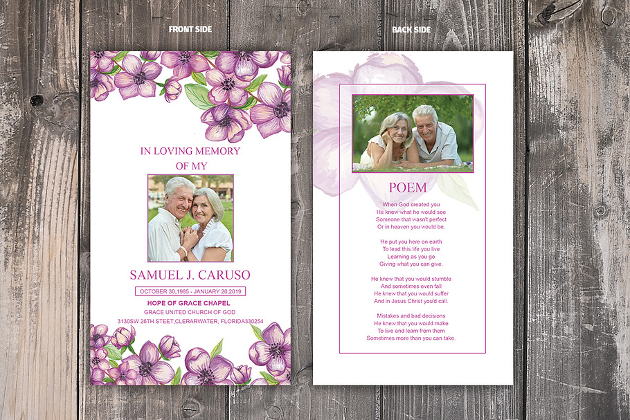 Funeral Prayer Card Template in Card Templates - product preview 8