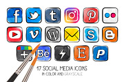 PNG - Watercolor social media icons