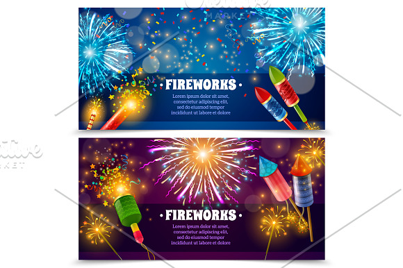 Fireworks Vector Set in Illustrations - product preview 4