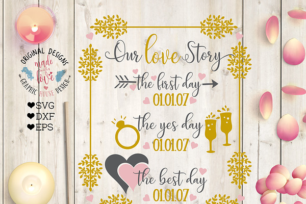 Our Love Story Wedding Cut File