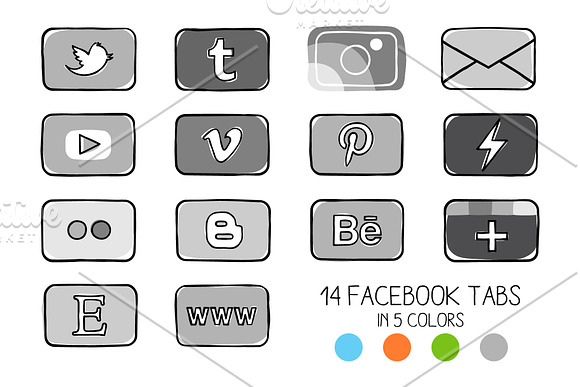 14 facebook timeline tab images in Graphics - product preview 1