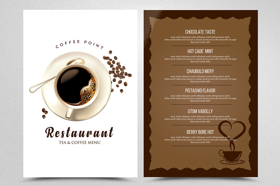 Coffee Restaurant Menu Template in Flyer Templates - product preview 8