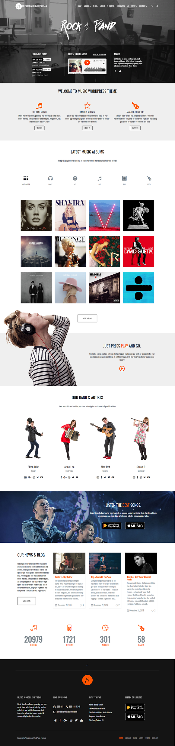 Music Band & Musician WP Theme in WordPress Business Themes - product preview 2