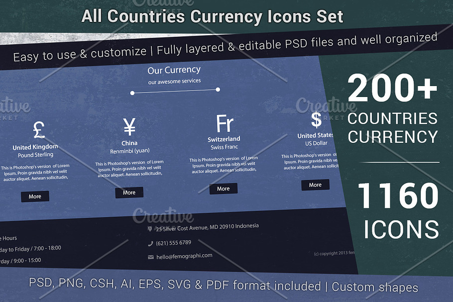 Currency Icons Set (All Countries)