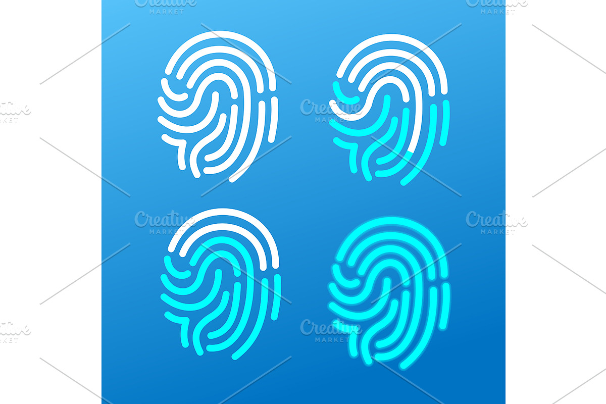Finger Print Icons Set. Vector in Objects - product preview 8