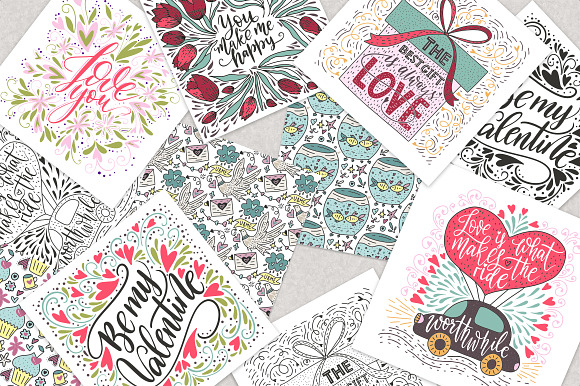 Valentines romantic pack in Illustrations - product preview 3