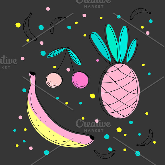Colorful fruit composition vector in Objects - product preview 1