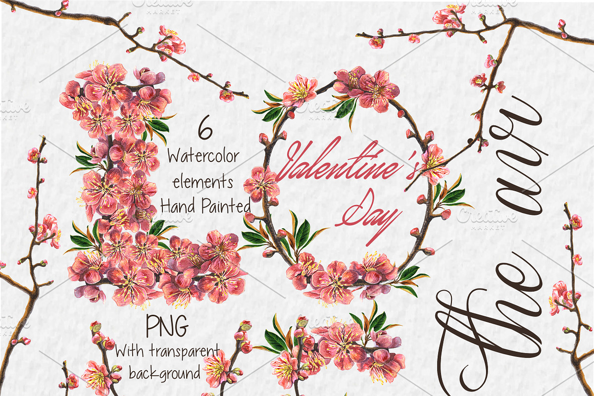 Watercolor Valentine's clip art in Wedding Templates - product preview 8