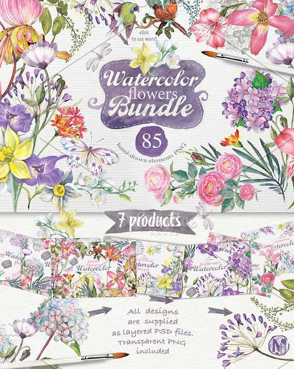BEST SPRING FLOWERS in Illustrations - product preview 13