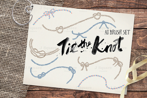 Watercolor Tie-the-Knot Wreath+Brush in Illustrations - product preview 2