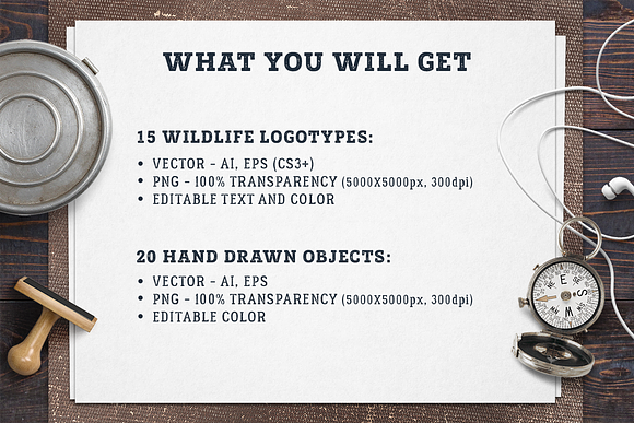 WildLife. 15 Double Exposure Badges in Logo Templates - product preview 1