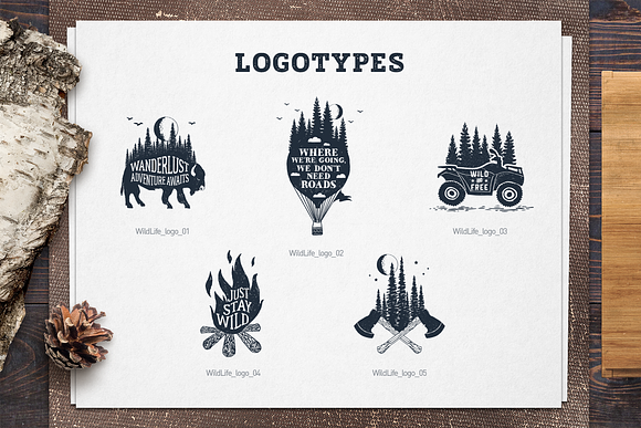 WildLife. 15 Double Exposure Badges in Logo Templates - product preview 3