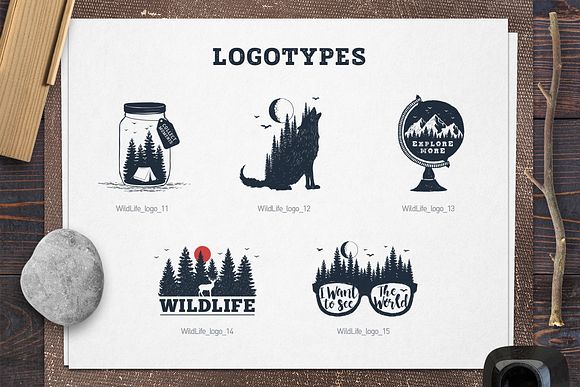 WildLife. 15 Double Exposure Badges in Logo Templates - product preview 5