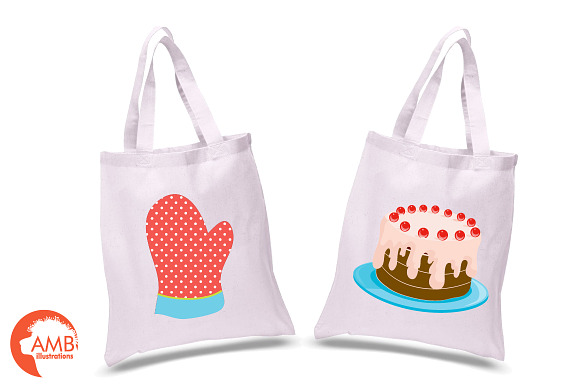Baking Girls Clipart AMB-1135 in Illustrations - product preview 1