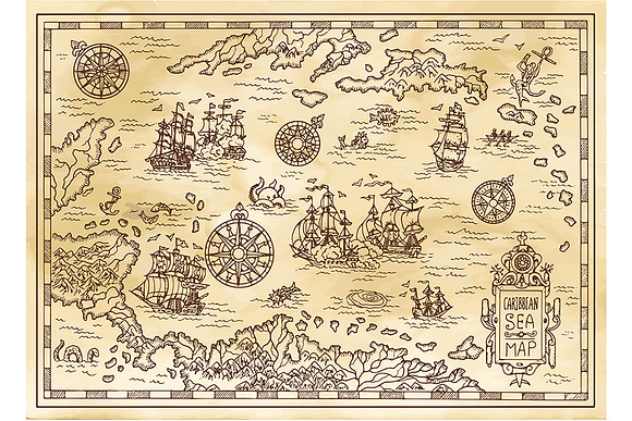 Pirate Treasure Maps Vector in Illustrations - product preview 3