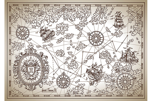 Pirate Treasure Maps Vector in Illustrations - product preview 4