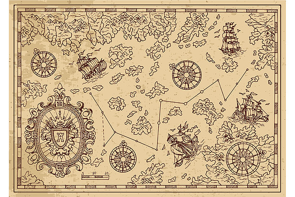 Pirate Treasure Maps Vector in Illustrations - product preview 5