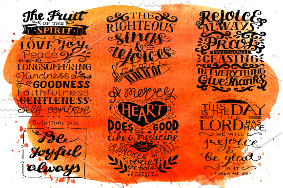 6 GREAT BIBLE VERSES part 7 JOY in Illustrations - product preview 1