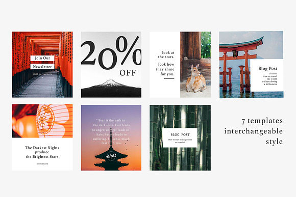 KYOTO Instagram Templates Pack in Instagram Templates - product preview 1
