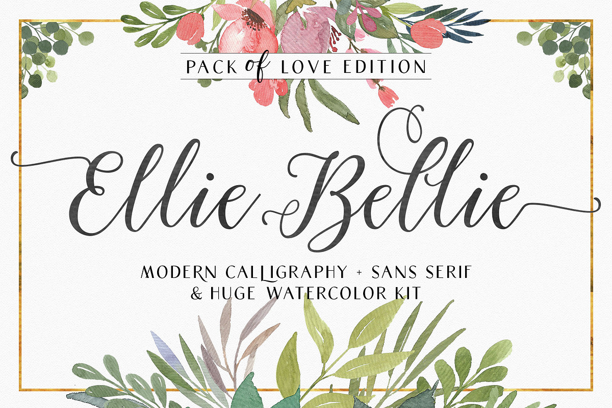 Ellie Bellie + Watercolor Kit in Script Fonts - product preview 8