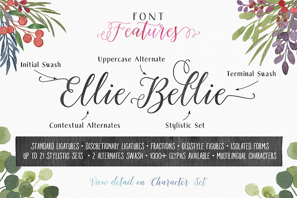 Ellie Bellie + Watercolor Kit in Script Fonts - product preview 2