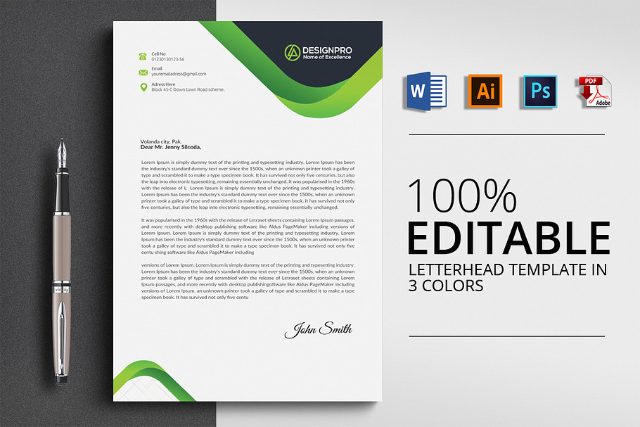 Letterhead with 4 Formats