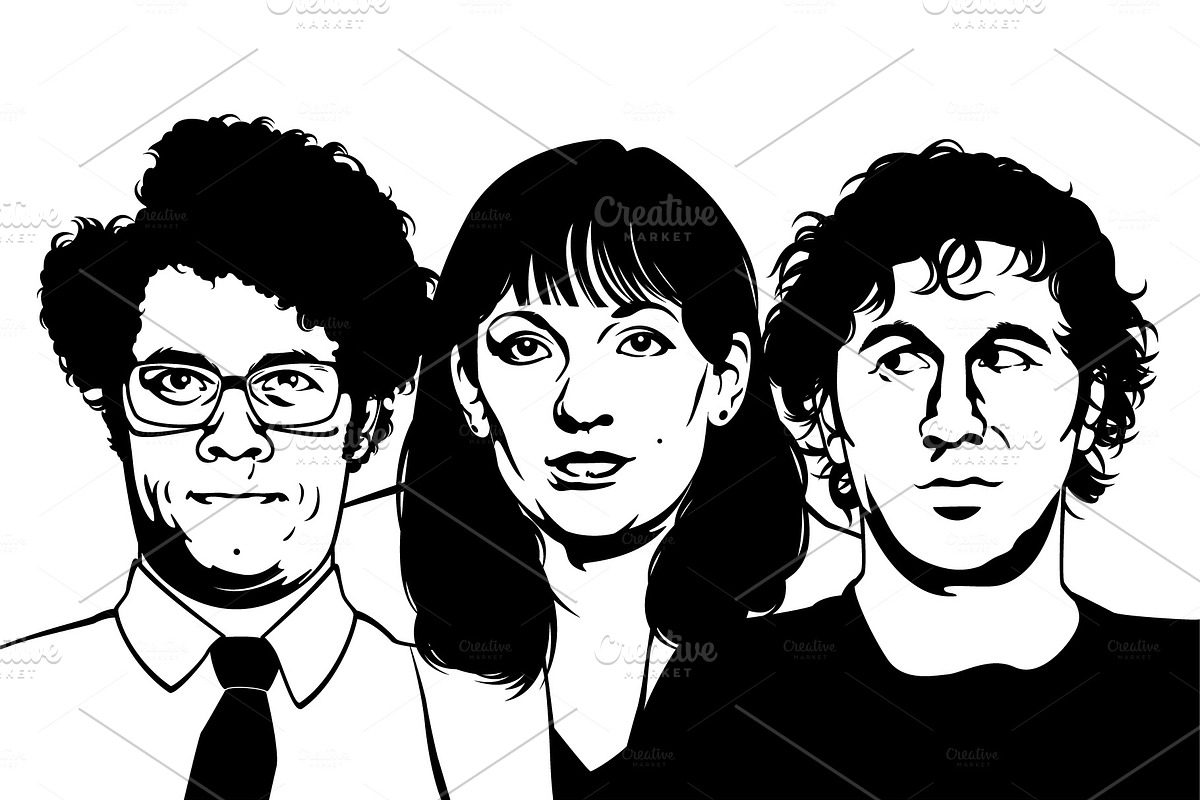 IT Crowd (Moss, Jen, Roy) in Illustrations - product preview 8