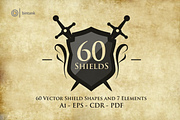 60 Set Shield Shapes And 7 Elements