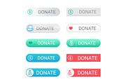 Donate buttons set for web sites with small icons