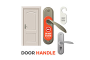 Door handles with do not disturb sign and entrance