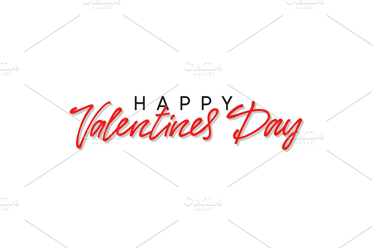 Happy Valentines day text typography, greeting card. in Objects - product preview 8