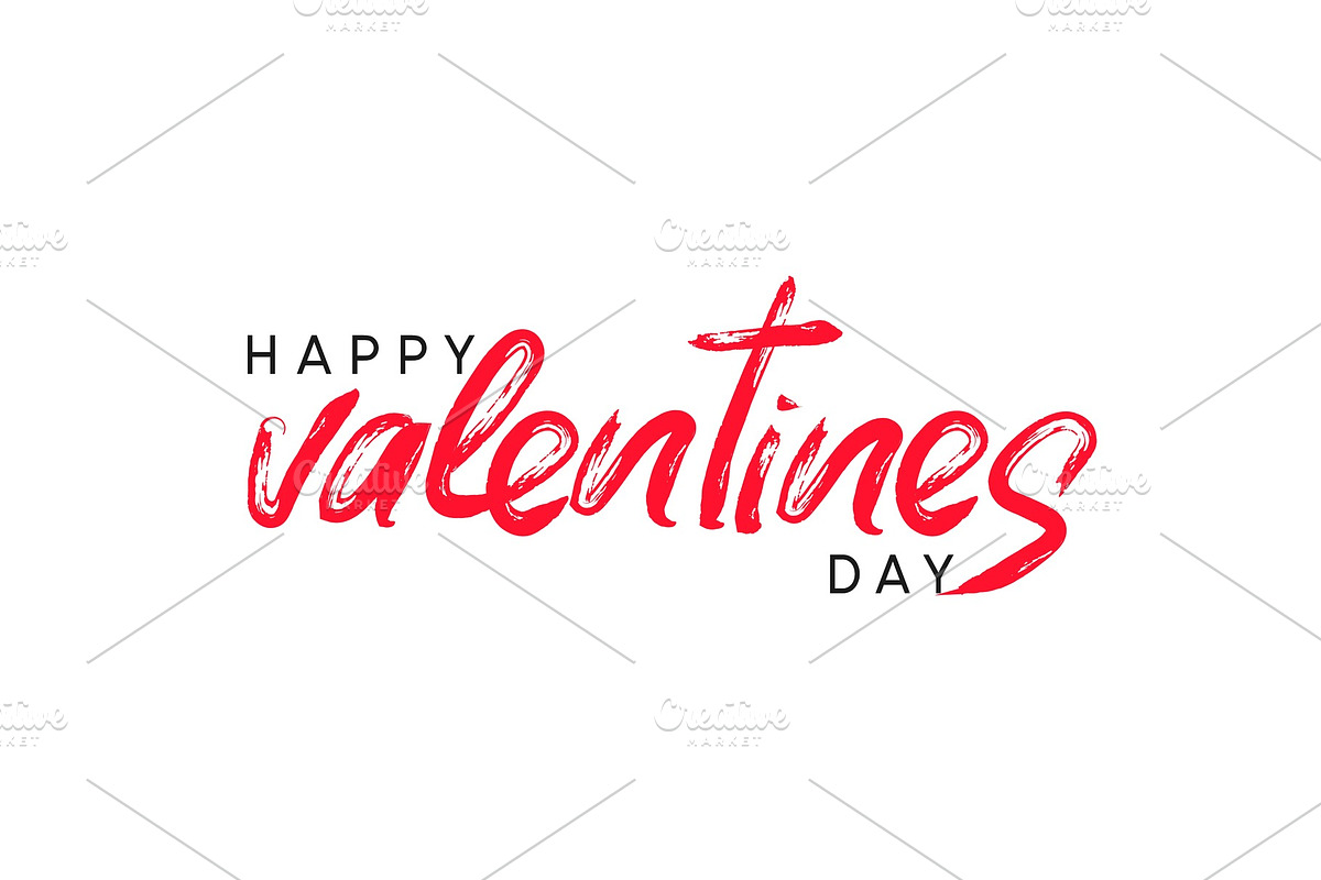 Happy Valentines day text typography, greeting card. in Objects - product preview 8