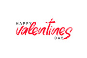 Happy Valentines day text typography, greeting card.