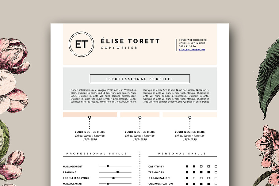 4 Page Resume Template for Word