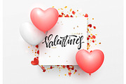 Valentines day background with balloons shape heart.