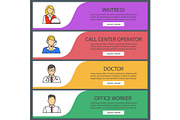 Professions web banner templates set