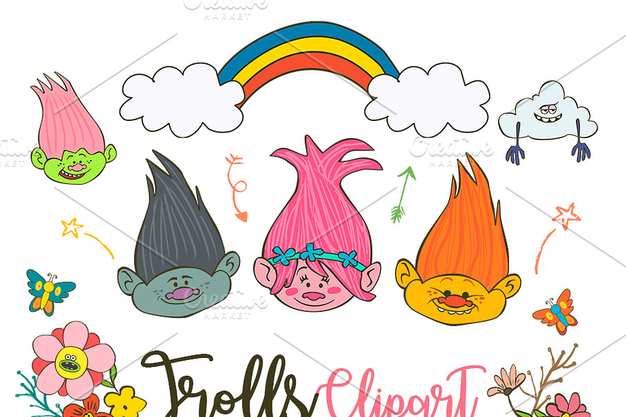 Trolls Clipart Poppy PNG elements in Illustrations - product preview 8