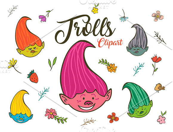 Trolls Clipart Poppy PNG elements in Illustrations - product preview 1