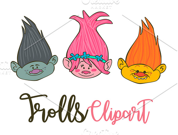 Trolls Clipart Poppy PNG elements in Illustrations - product preview 2