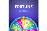 Fortune Wheel Poster with Earnings in 5000 Dollars