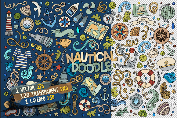 ✮ Nautical Objects & Symbols Set in Objects - product preview 1