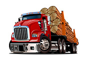 Cartoon logging truck