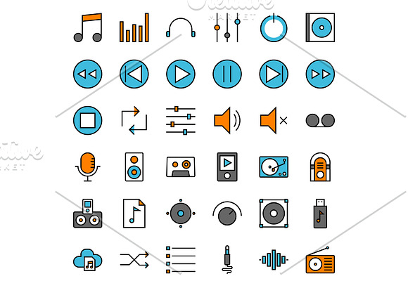 36x3 Music User Interface icons in UI Icons - product preview 3