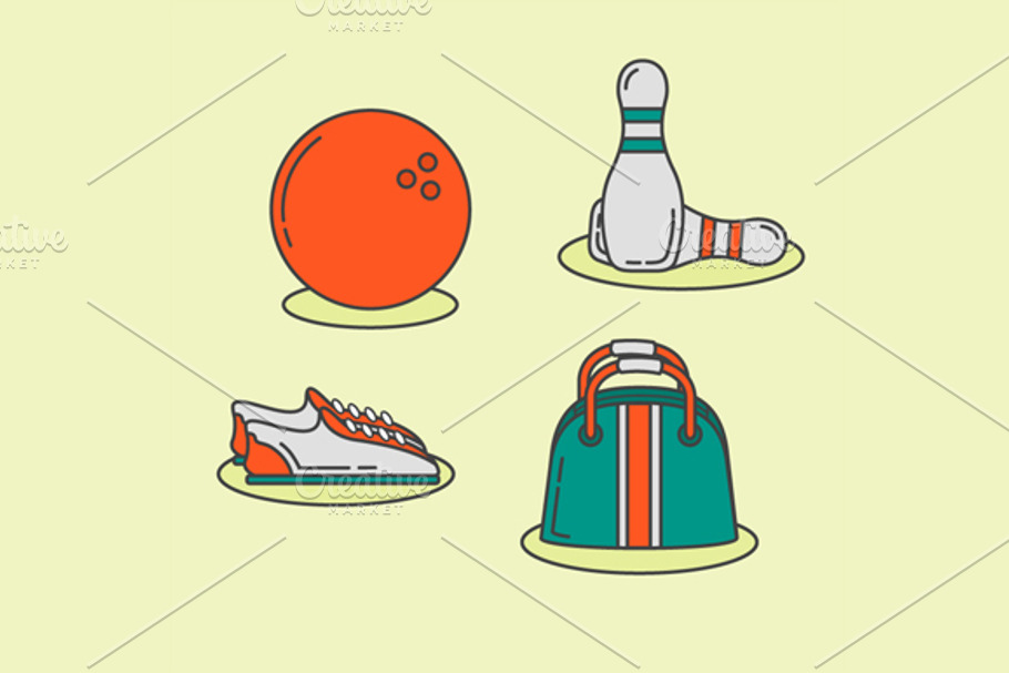 Bowling equipment in Illustrations - product preview 8