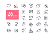 Valentine day set icons