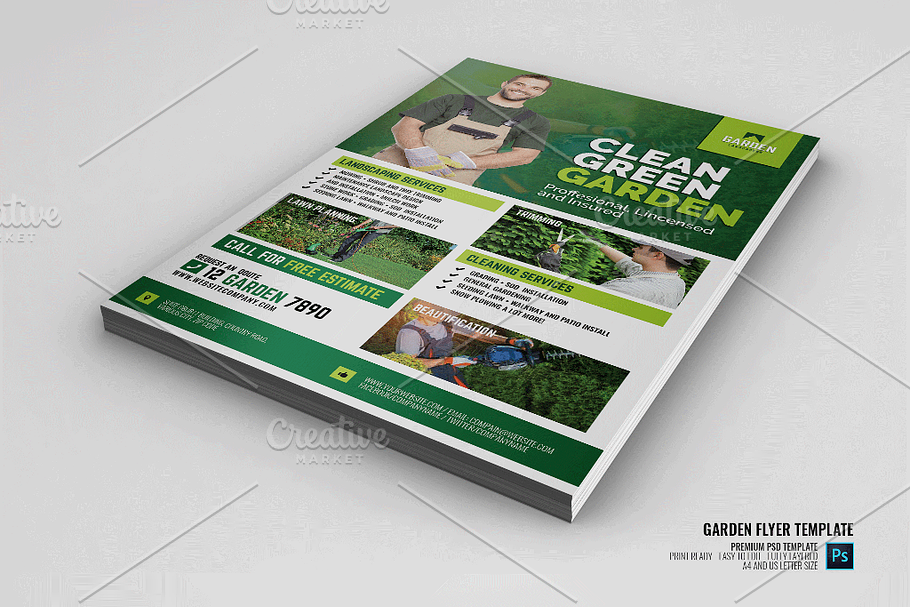 Lawn Cleaning and Maintenance Flyer in Flyer Templates - product preview 8