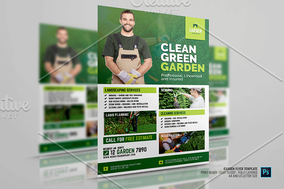 Lawn Cleaning and Maintenance Flyer in Flyer Templates - product preview 2