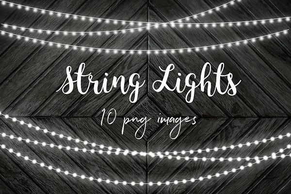 White String Lights Clip Art